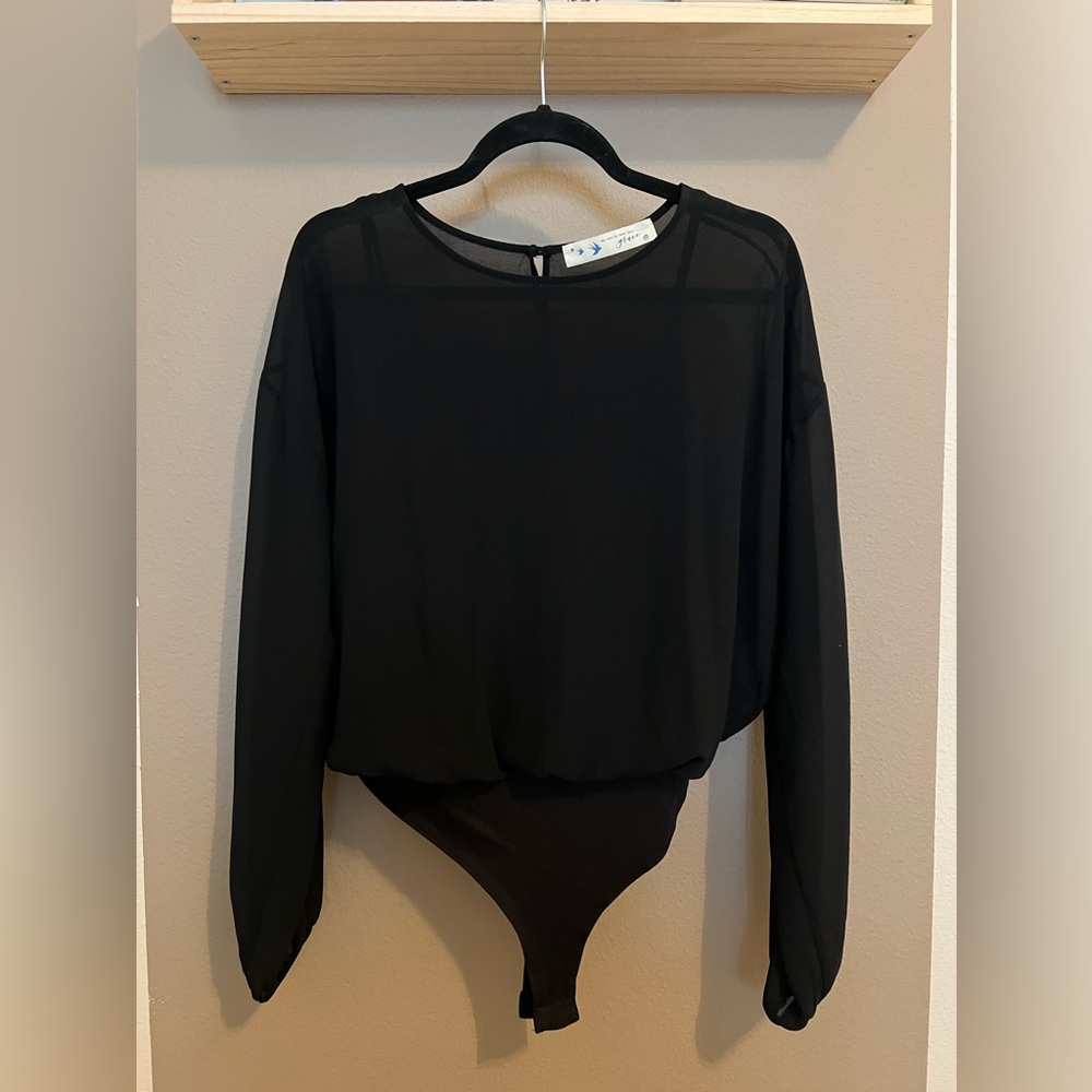 Black blouse bodysuit